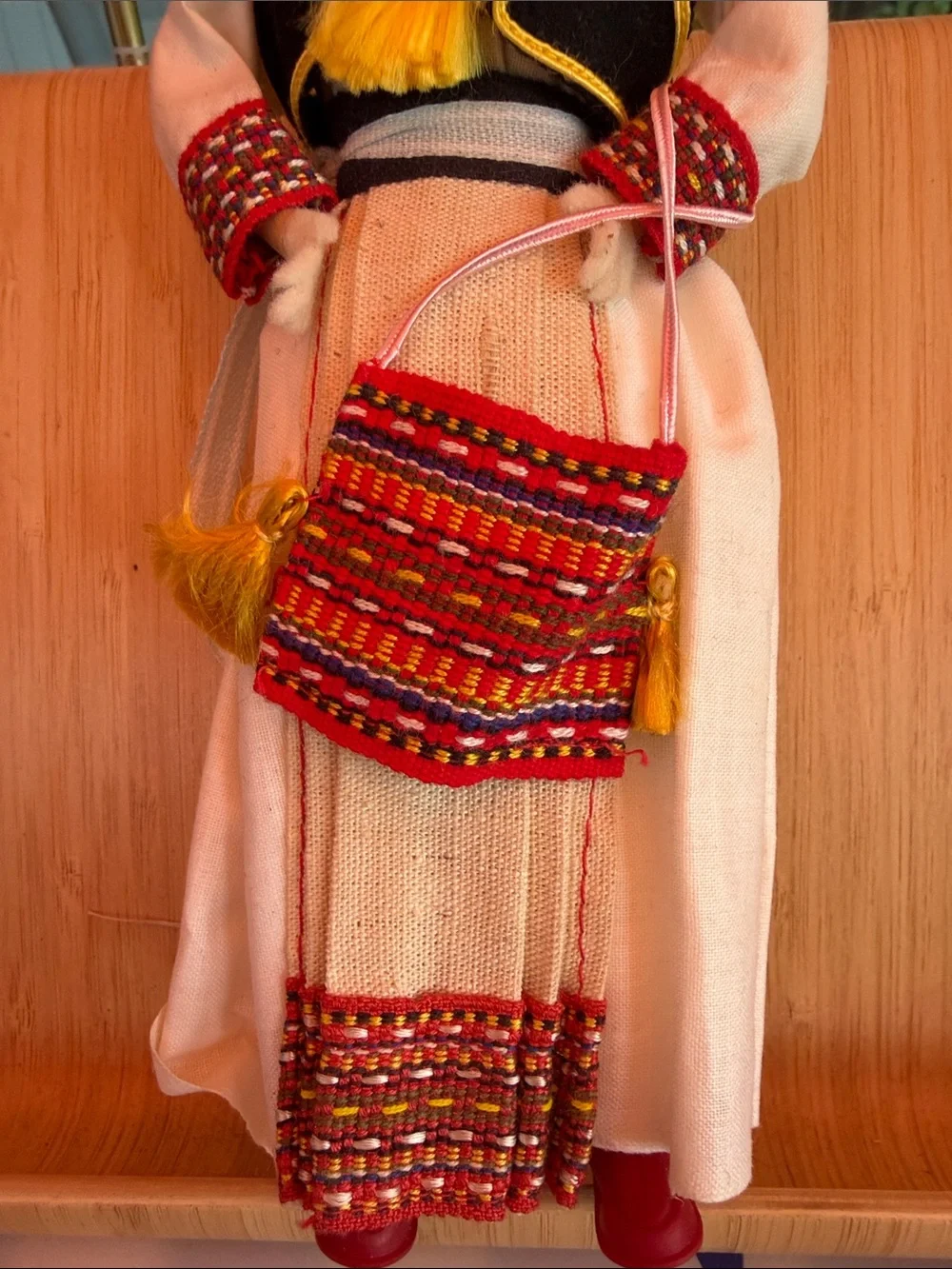 Traditional Folk Doll in Red & Cream Costume